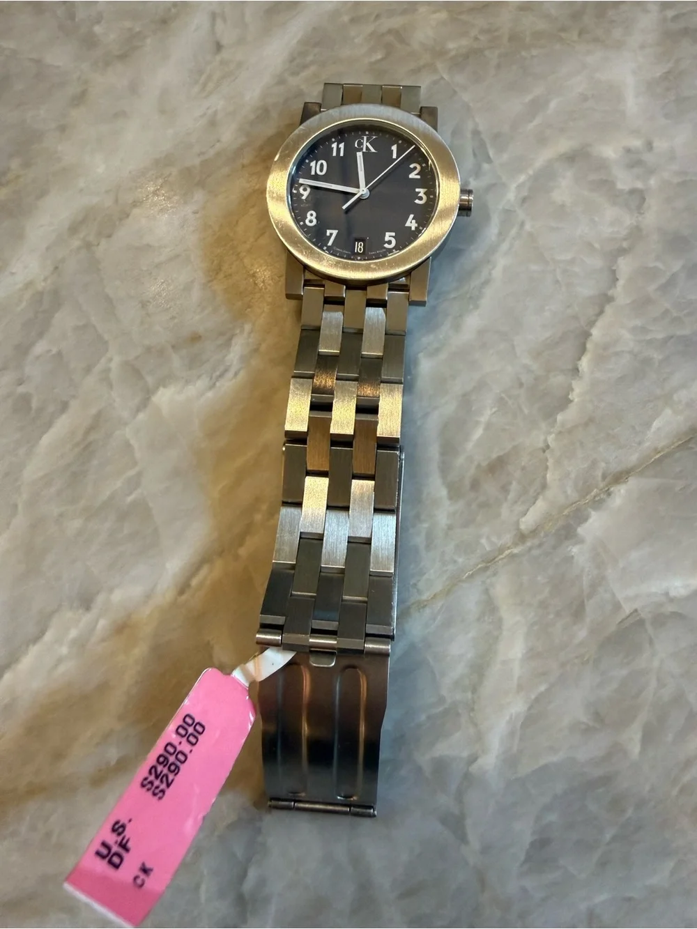 Calvin Klein Men's Matte Silver Watch with Black Dial